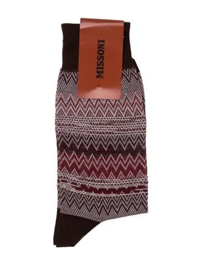Pre-owned Missoni Red Patterned Socks