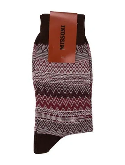 Pre-owned Missoni Red Patterned Socks