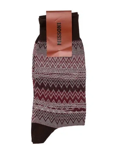 Pre-owned Missoni Red Patterned Socks