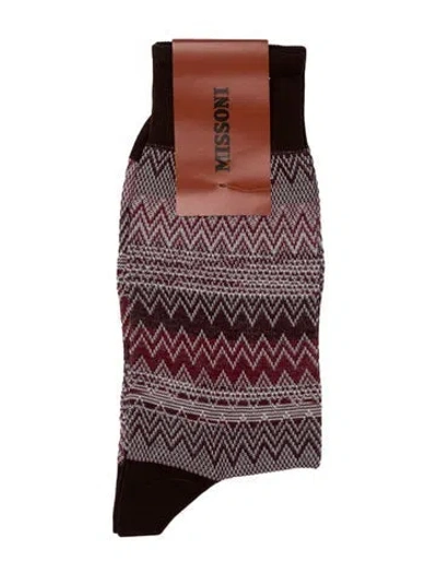Pre-owned Missoni Red Patterned Socks