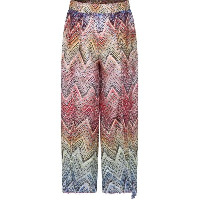 Missoni Kids' Red Trousers For Girl With Sequins In Multicolor