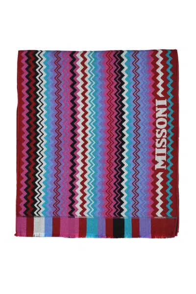 Missoni Red Wool Scarf In Blue
