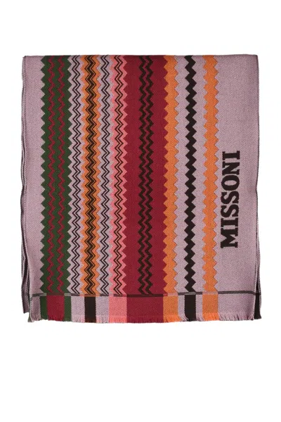 Missoni Red Wool Scarf In Pink