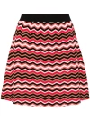 MISSONI RED ZIGZAG A-LINE MINI SKIRT - WOMEN'S - COTTON/VISCOSE