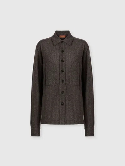 Missoni Regular-fit Long-sleeve Shirt In Brown