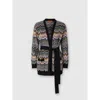 Missoni Relaxed Fit Cardigan With Belt And Chevron Pattern In Multi