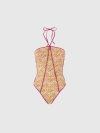 Missoni Reversible One-piece Swimsuit With Print And Contrasting Piping In Multicoloured