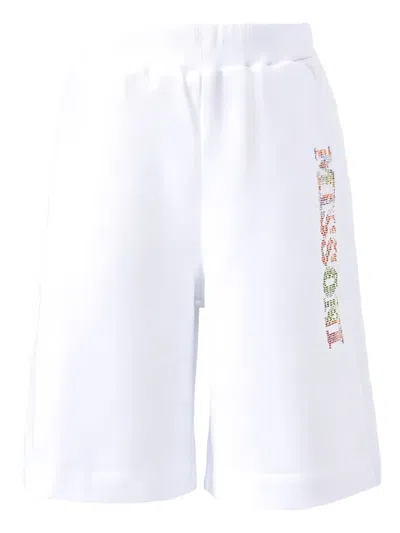Missoni Kids' Rhinestone-embellished Trousers In White