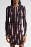 Missoni Rib Sequin Embellished Crop Cardigan In Red And Black