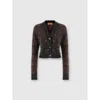 Shop Missoni Ribbed Cropped Cardigan With Sequins And V-neck In Black Multicoloured