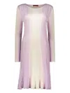 Missoni Ribbed Knit Midi Dress In Purple