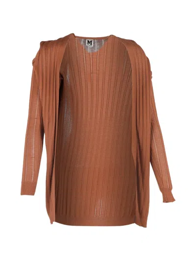 Pre-owned Missoni Ribbed-knit Cardigan In Brown