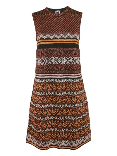 Pre-owned Missoni Ribbed-knit Dress In Brown