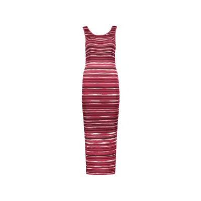 Missoni Ribbed Knit Dress In Red