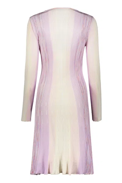 Missoni Ribbed Knit Midi Dress In Multi