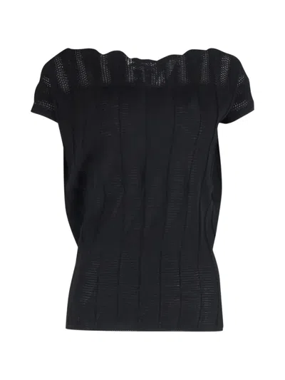Pre-owned Missoni Ribbed-knit Top In Black
