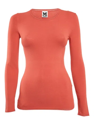 Pre-owned Missoni Ribbed Long-sleeved Top In Pink