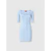 Missoni Ribbed Mini-dress With Sequins And Short Sleeves In Light Blue