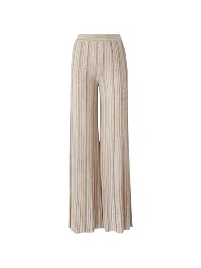 Missoni Ribbed Palazzo Trousers With Sequins In Neutral