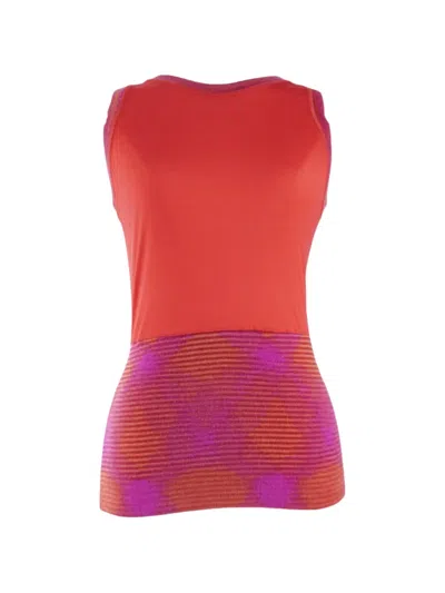Pre-owned Missoni Ribbed-panelled Tank Top In Pink