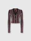 Missoni Ribbed Ribbed Crop Cardigan With Sequins In Red,black