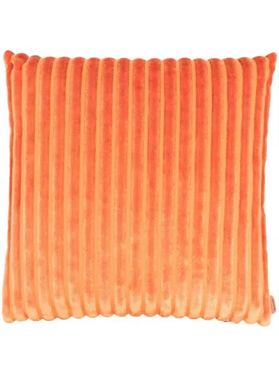 Missoni Ribbed Square Cushion In Orange