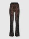 Missoni Ribbed Stretch Flared Trousers With Sequins In Black,brown