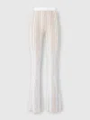 Missoni Ribbed Stretch Flared Trousers With Sequins In White,beige