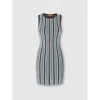 Missoni Ribbed Striped Mini-dress With Sequins In Black & Light Blue