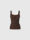 Missoni Ribbed Tank Top With Sequins In Black,brown