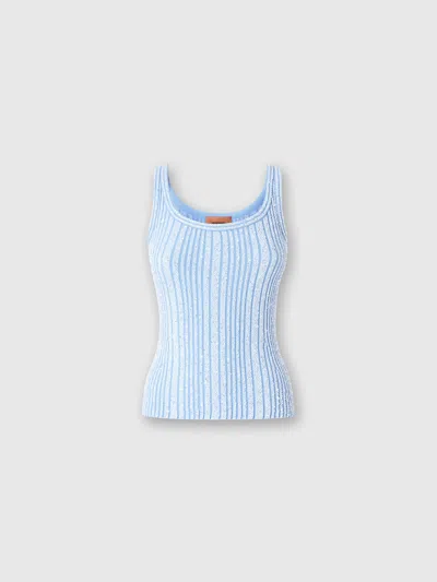 MISSONI GERIPPTES TANKTOP MIT PAILLETTEN