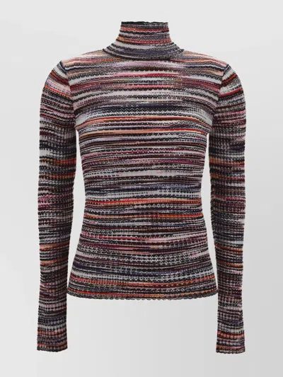 Missoni Roll-neck Striped Knitted Jumper In Multi