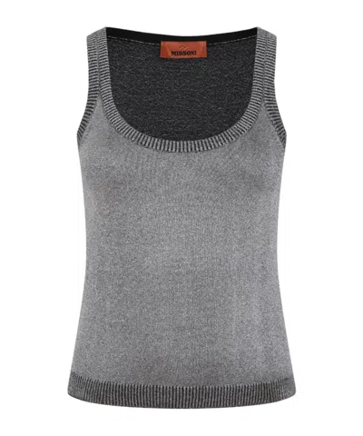 Missoni Ribbed-knit Top In Gray