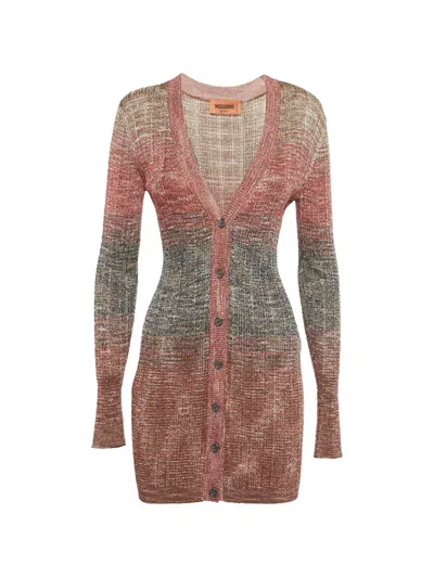 Pre-owned Missoni Rib-knit Cardigan In Brown