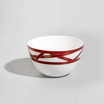 Missoni Rice Bowl Nastri Bordeaux Set 2 Pcs. Diam. 11.3" H 2.4 " In Red