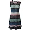 Missoni Ripple Crochet Sleeveless Mini Dress In Multicolor Polyester