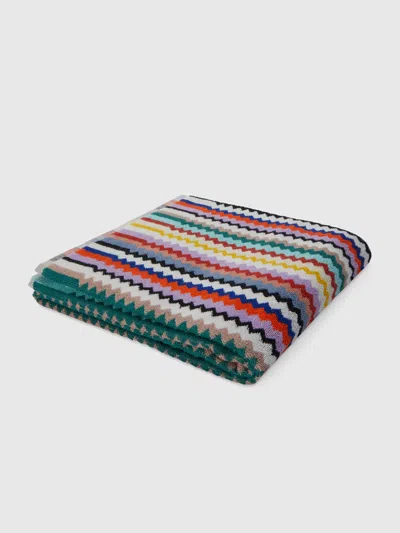 Missoni Riverbero 150x100 Cm Bath Towel In Zigzag Cotton Terry Cloth In Multicoloured