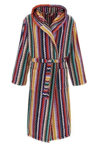 Missoni 'riverbero' Hooded Bathrobe In Multi