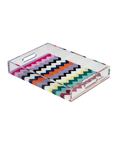 Missoni Riverbero Vassoiio Multicolor Medium Tray In Transparent