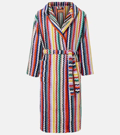 Missoni Riverbero Zigzag Cotton Terry Bathrobe In Multi