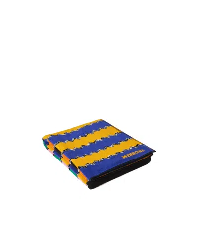 Missoni Riviera Beach Towel In 100% Cotton 180x100 Cm With Horizontal Stripes In Multi
