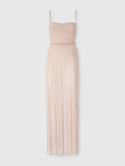 MISSONI ÄRMELLOSES LANGES KLEID MIT LAMÉ-STREIFEN