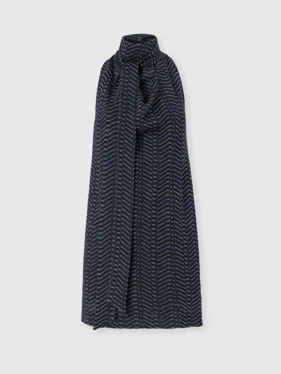 Missoni Sleeveless Mini Dress With Scarf Collar In Blue
