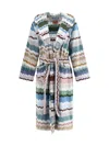 Missoni Eva Zigzag-pattern Hooded Bathrobe In Multi
