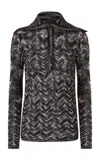 Missoni Roll-neck Chevron Stitched Sweater In Multi