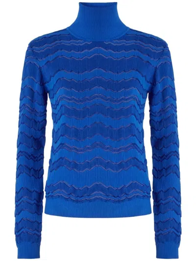 Missoni Roll-neck Jumper In Blue