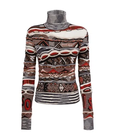 Missoni Roll-neck Knitted Jumper In Multicolor