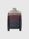 Missoni High-neck Sweater In All-over Flame Wool In Multi