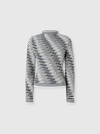 Missoni Mock Neck Sweater With Flame Pattern In Multi