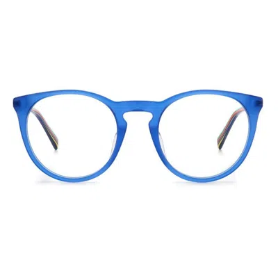 Missoni Round Frame Glasses In Pjp/20 Blue